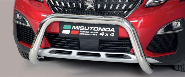 Frontbøjle (Super Bar) EU godkendt - Blank i rustfri stål til Peugeot 3008 årg. 16+