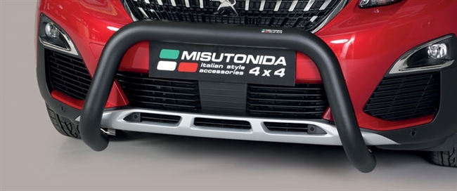 Frontbøjle (Super Bar) EU godkendt - Sort i rustfri stål til Peugeot 3008 årg. 16+