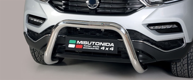 Frontbøjle (Super Bar) EU godkendt - Blank i rustfri stål til SsangYong Rexton & Musso årg. 18+