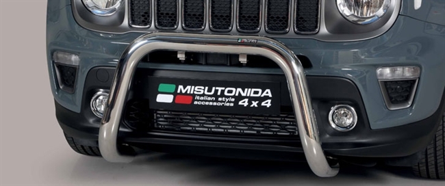 Frontbøjle (Super Bar) EU godkendt - Blank i rustfri stål til Jeep Renegade årg. 18+