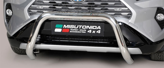 Frontbøjle (Super Bar) EU godkendt - Blank i rustfri stål til Toyota Rav4 årg. 19+