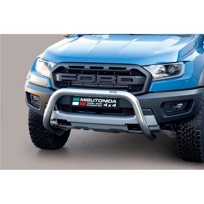 Frontbøjle (Super Bar) - EU godkendt - i rustfri stål - blank -til Ford Ranger Raptor årg. 19+