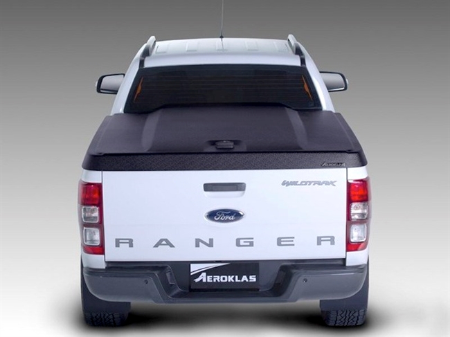 Ladtop Aeroklas Speed hard cover i sort (grynet overflade) til Ford Ranger Double Cab Årgang 2012+