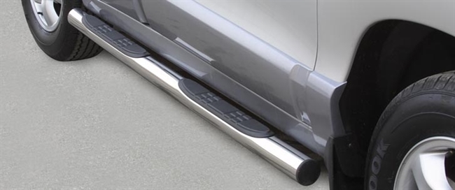 Side bars med trin i rustfri stål - Blank til Santa Fe årg. 01-04