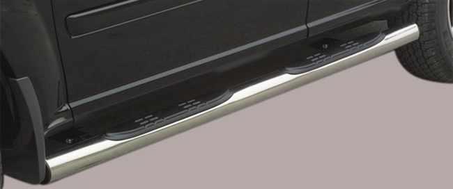 Side bars med trin fra Mach i rustfri stål - Fås i sort og blank til Nissan X-Trail årg. 01-06