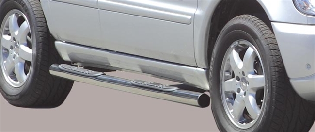 Side bars med trin i rustfri stål - Blank til ML 270/400 CDI årg. 01-05