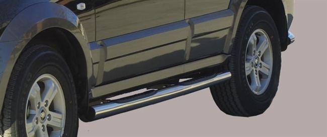 Side bars med trin i rustfri stål - Blank til Kia Sorento årg. 02-06