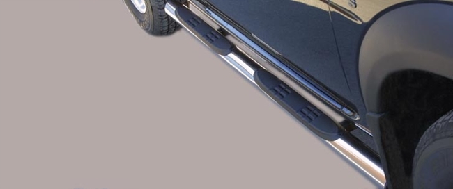 Side bars med trin i rustfri stål - Blank til Freelander 1 årg. 03-07