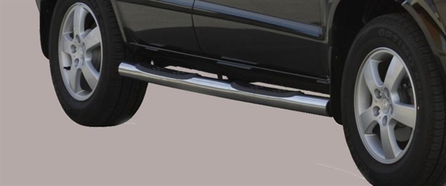 Side bars med trin i rustfri stål - Blank til Hyundai Tucson årg. 04-14