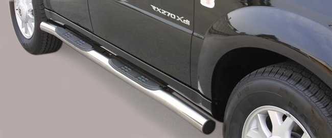 Side bars med trin i rustfri stål - Blank til SsangYong Rexton I, II & W