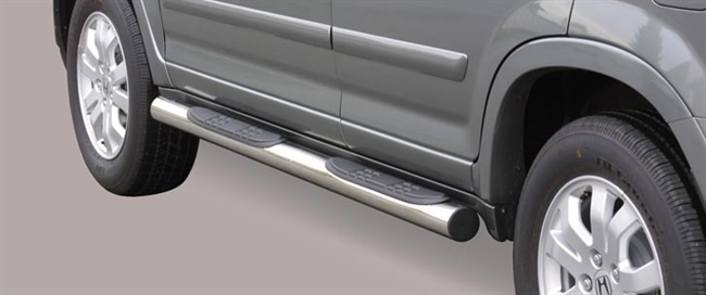 Side bars med trin i rustfri stål - Blank til Honda CR-V årg. 05-06