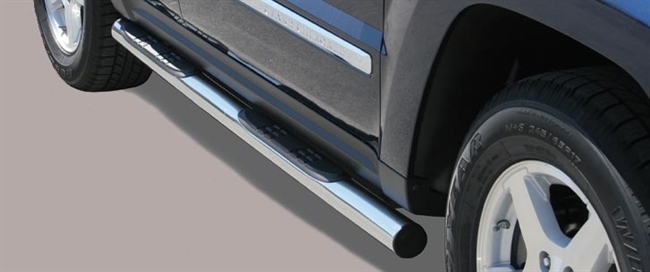 Side bars med trin i rustfri stål - Blank til Jeep Grand Cherokee årg. 05-07