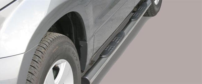 Side bars med trin i rustfri stål - Blank til Suzuki Grand Vitara 5 dørs årg. 05-08