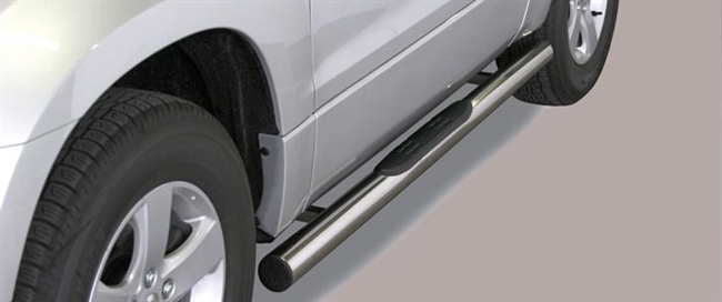 Side bars med trin i rustfri stål - Blank til Suzuki Grand Vitara 3 dørs årg. 05-12