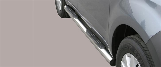 Side bars med trin fra Mach i rustfri stål - Fås i sort og blank til Daihatsu Terios CX/SX årg. 06-09 MK3