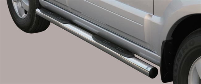 Side bars med trin i rustfri stål - Blank til Kia Sorento årg. 06-08