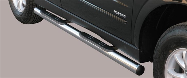 Side bars med trin i rustfri stål - Blank til SsangYong Actyon årg. 06+