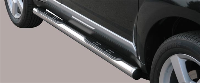 Side bars med trin fra Mach i rustfri stål - Fås i sort og blank til Mitsubishi Outlander årg. 07-10