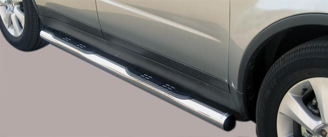 Side bars med trin fra Mach i rustfri stål - Fås i sort og blank til Subaru Tribeca årg. 06-07
