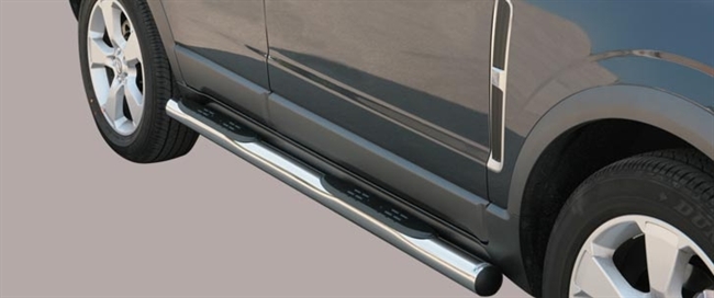 Side bars med trin i rustfri stål - Blank til Opel Antara årg. 07-11