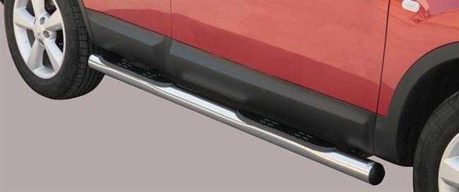 Side bars med trin fra Mach i rustfri stål - Fås i sort og blank til Nissan Qashqai årg. 07-09