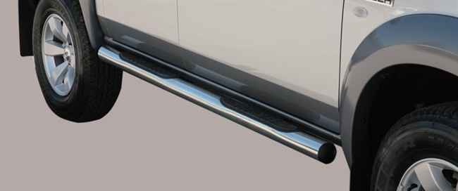 Side bars med trin i rustfri stål - Blank til Ranger årg. 06-09