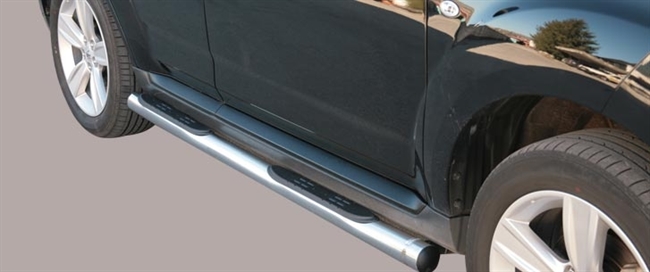 Side bars med trin fra Mach i rustfri stål - Fås i sort og blank til Peugeot 4007 årg. 08+