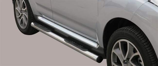 Side bars med trin i rustfri stål - Blank til C-Crosser årg. 2008+