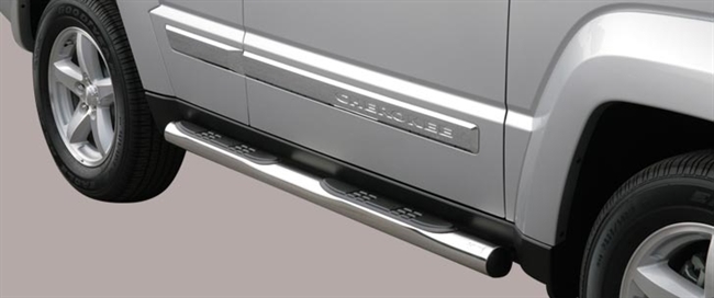 Side bars med trin i rustfri stål - Blank til Jeep Cherokee årg. 08-13