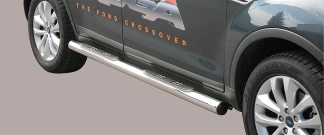 Side bars med trin i rustfri stål - Blank til Kuga årg. 08>