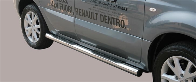 Side bars med trin i rustfri stål - Blank til Renault Koleos årg. 08+