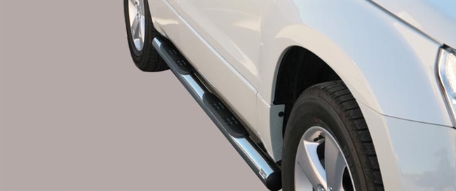 Side bars med trin i rustfri stål - Blank til Suzuki Grand Vitara årg. 09+