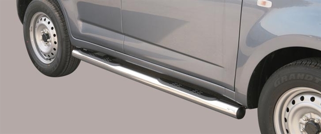 Side bars med trin i rustfri stål - Blank til Daihatsu Terios CX/SX årg. 09>