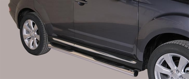 Side bars med trin i rustfri stål - Blank til Outlander årg. 10-12