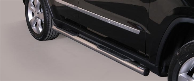 Side bars med trin i rustfri stål - Blank til Jeep Grand Cherokee årg. 11-15
