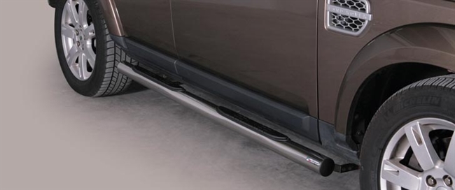 Side bars med trin fra Mach i rustfri stål - Fås i sort og blank til Land Rover Discovery 4 årg. 12+