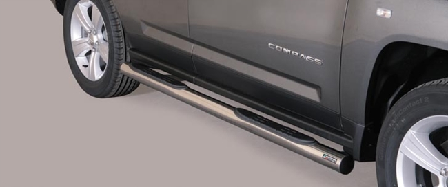 Side bars med trin i rustfri stål - Blank til Jeep Compass årg. 11-16