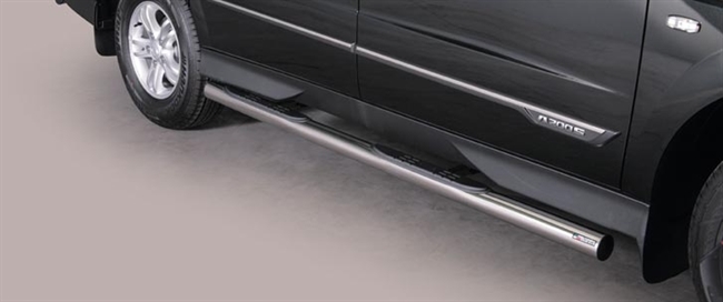 Side bars med trin i rustfri stål - Blank til SsangYong Actyon Sports årg. 12+