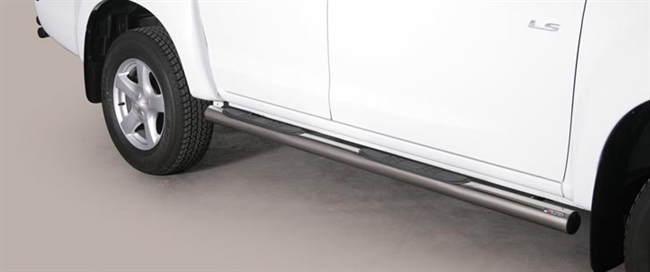 Side bars med trin i rustfri stål - Blank til Isuzu D-Max Double Cab årg. 12-20