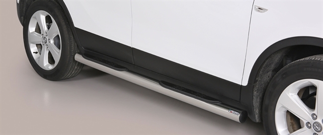 Side bars med trin i rustfri stål - Blank til Opel Mokka årg. 12-20