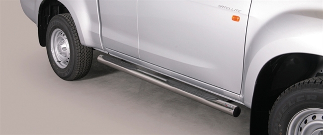 Side bars med trin i rustfri stål - Blank til Isuzu D-Max Extra Cab årg. 12+