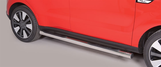 Side bars med trin i rustfri stål - Blank til Kia Soul årg. 14+