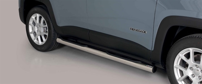 Side bars med trin i rustfri stål - Blank til Jeep Renegade årg. 14+