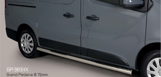 Side bars med trin i rustfri stål - Blank til Renault Trafic L1 årg. 14+