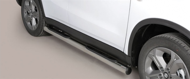 Side bars med trin i rustfri stål - Blank til Suzuki Vitara årg. 15>