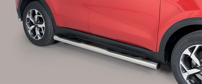 Side bars med trin i rustfri stål - Blank til Kia Sportage årg. 16+