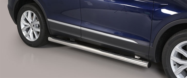 Side bars med trin i rustfri stål - Blank til VW Tiguan årg. 16>