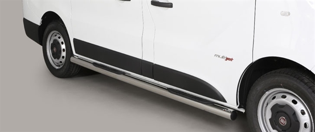 Side bars med trin fra Mach i rustfri stål - Fås i sort og blank til Fiat Talento - kort model årg. 16>