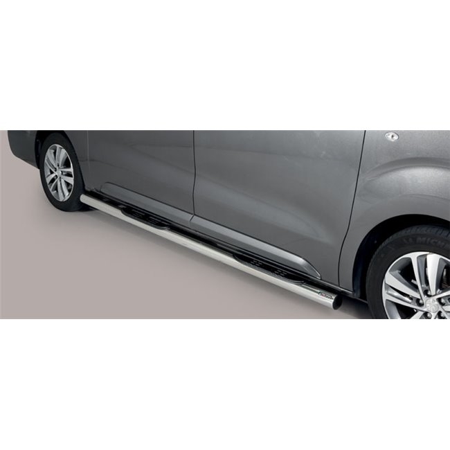 Side bars med trin fra Mach i rustfri stål - Fås i sort og blank til Peugeot Traveller lang model årg. 16+