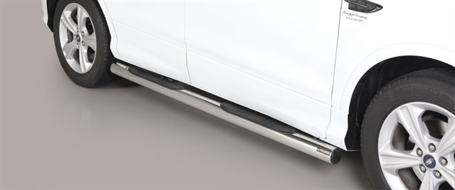 Side bars med trin i rustfri stål - Blank til Ford Kuga årg. 17-19